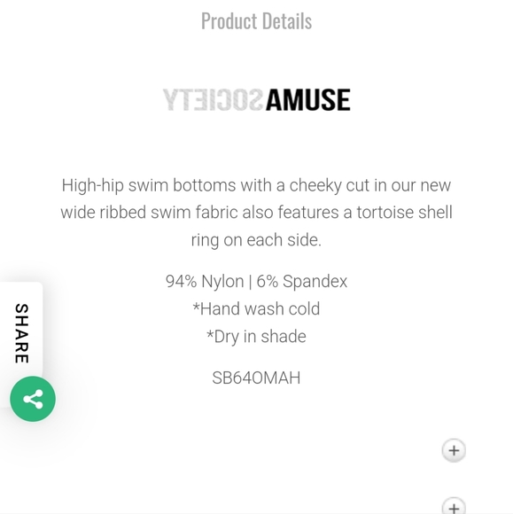 3/30$ NWT AMUSE SOCIETY | MARGOT HIGH HIP BIKINI BOTTOM - Picture 5 of 10